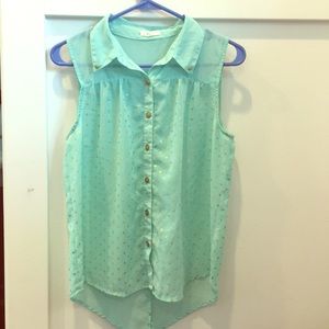 Bright Turquoise & Gold Tank